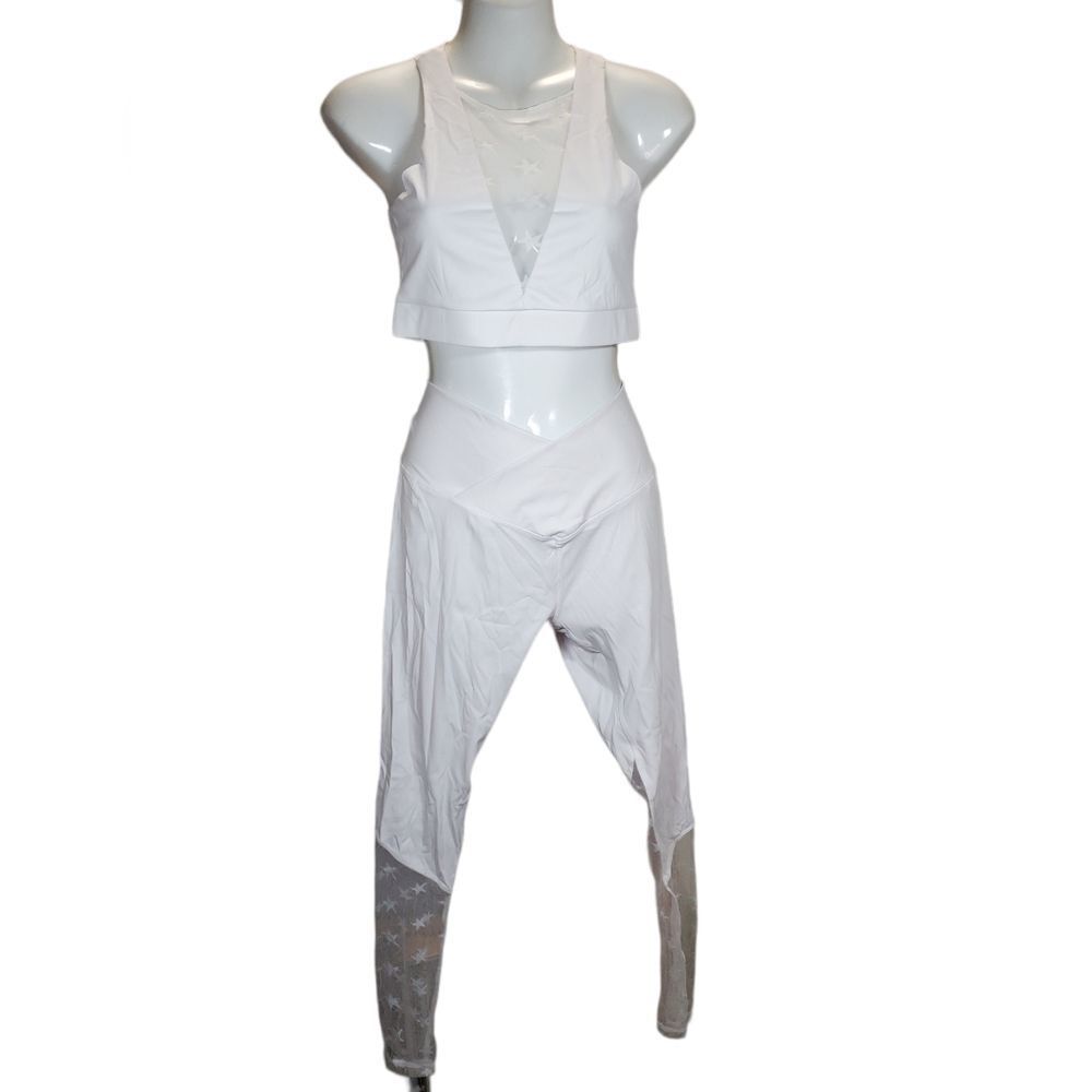LA SOCIETY workout set leggings & sport bra white L